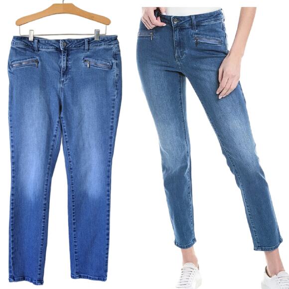 J Mclaughlin Treva Jeans Size 10 Slim Fit Ankle Length Zip Pocket - Picture 1 of 9